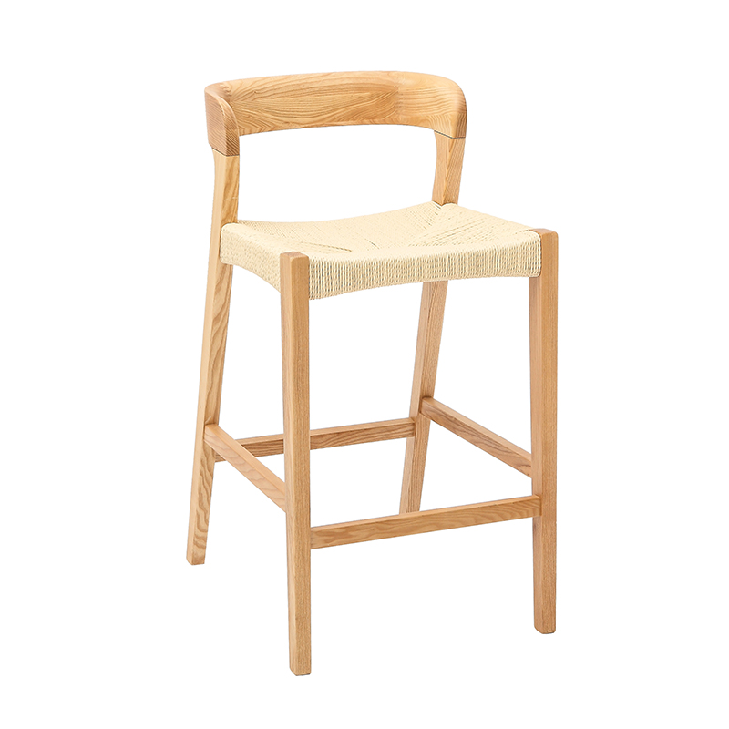 Tabouret de bar tissé en corde avec support lombaire