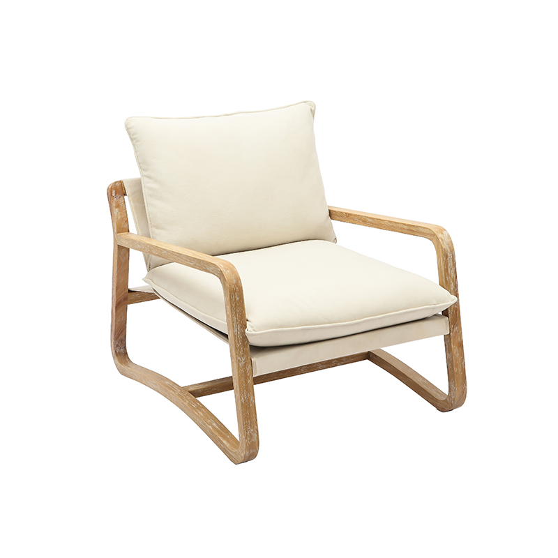 Chaise de salle à manger rembourrée avec oreiller blanc cassé