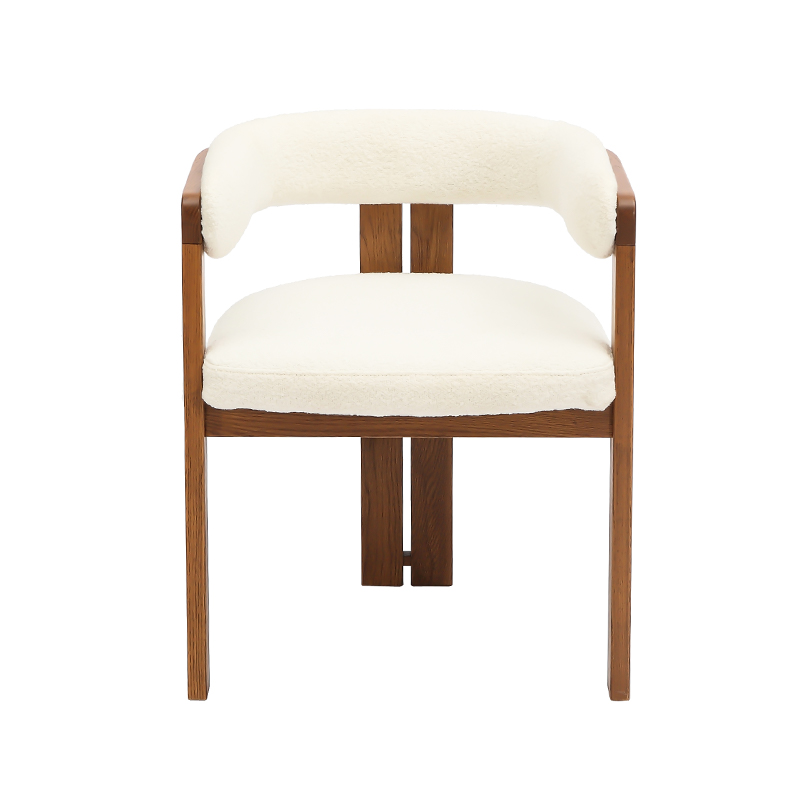 Chaise rembourrée de salle à manger trépied avec support lombaire enveloppant