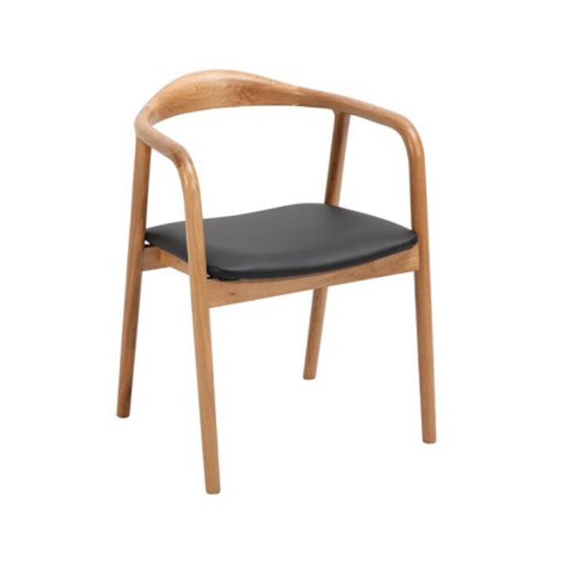 Chaise rembourrée de salle à manger en hêtre artisanal
